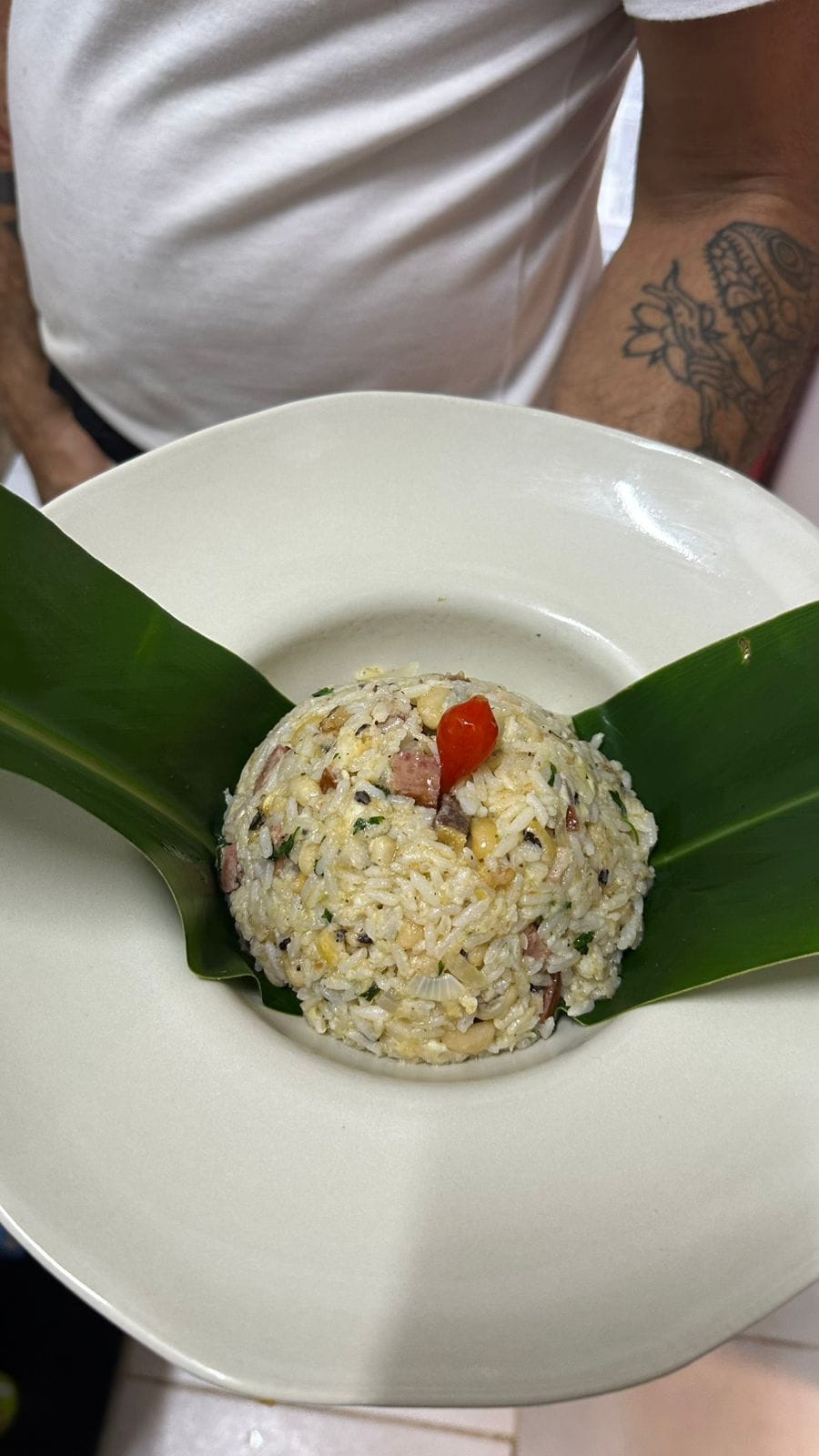 Baião de dois com bacon, charque, calabresa e queijo coalho